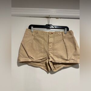 Free People All Yours Micro Shorts Sz:8 Light Brown utility-inspired cargo style